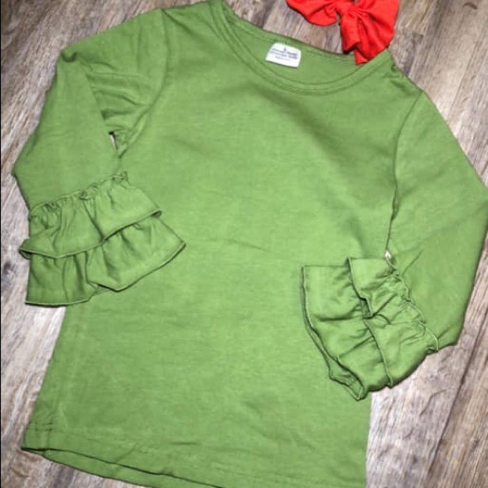 Green girls Ruffle top